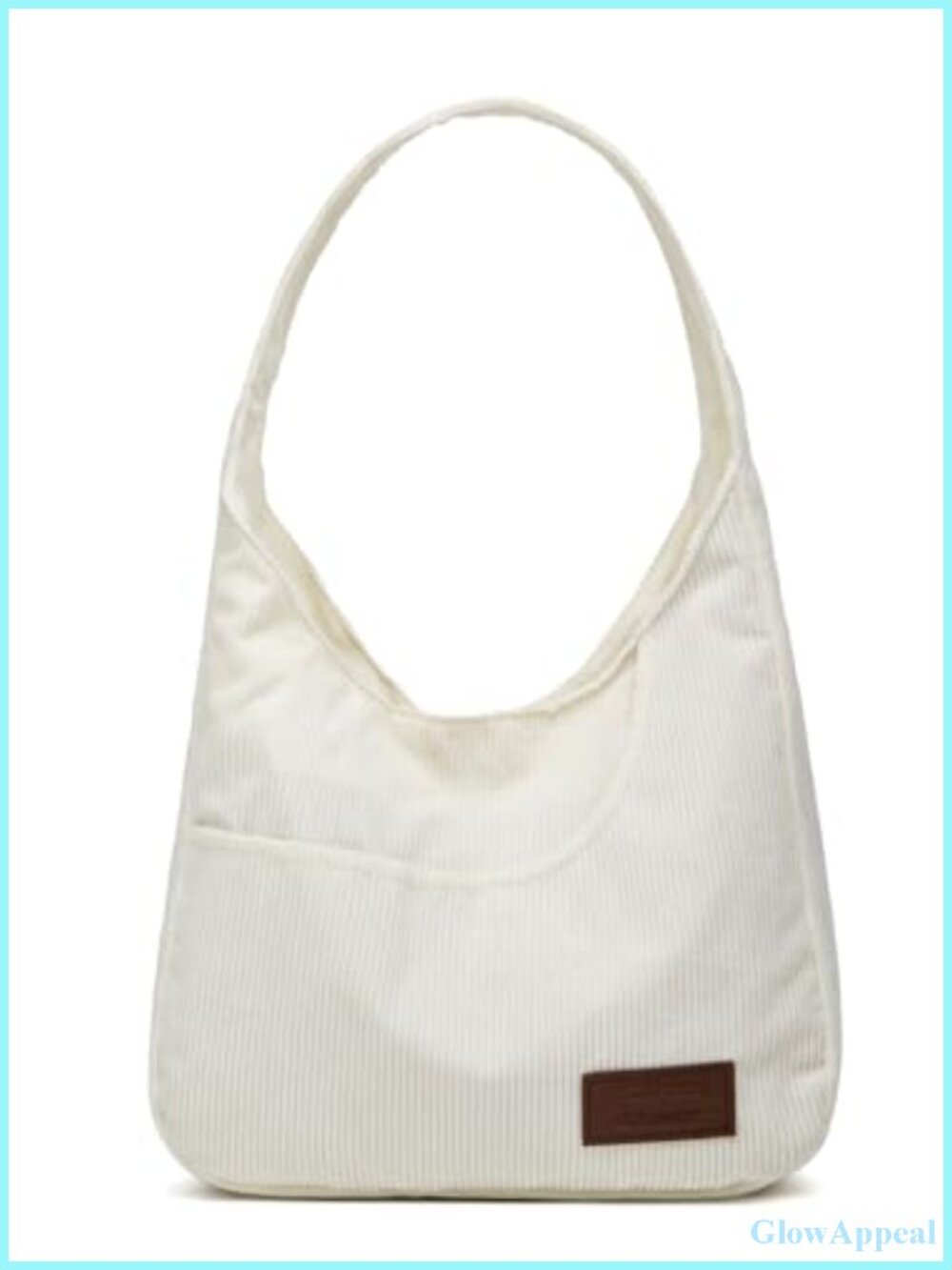 Corduroy Tote Bag Unisex Retro Handbag Multi Pocket Shoulder Work College